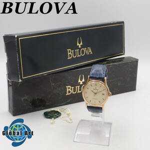 え04342/BULOVA ブローバ/自動巻/メンズ腕時計/21石/裏スケ/文字盤 ゴールド/BVC301/箱・ケース・タグ付/ジャンク