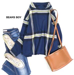 ビームスボーイ BEAMS BOY カジュアル可愛い☆ 綿 ビッグタータン バスクシャツ デザインプルオーバー 