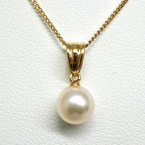 1円〜!!TASAKI(田崎真珠)＊K18アコヤ本真珠ネックレス＊ n 約2.2g 約40.5cm pearl necklace jewelry パール ジュエリー EA8/EA8 A71