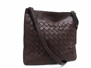 1円 BOTTEGA VENETA ボッテガヴェネタ イントレチャート レザー トートバッグ ショルダー 肩掛け ダークブラウン系 BL0757