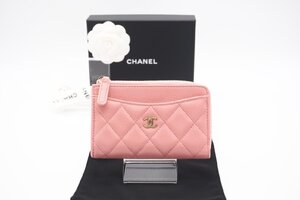 ☆安心の３大保証☆ ABランク ≪CHANEL シャネル/L字ファスナーコインケース≫ AP3179 キャビアスキン マトラッセ カードケース ピンク 美