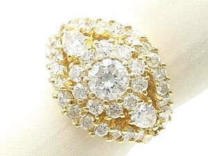 g17891　K18YG　D0.69/1.73ct　リング　USED　美品　7.4g　#11