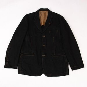 コムデギャルソン オムCOMME des GARCONS HOMME リネン製品染め3Bジャケット 黒オレンジL