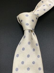 TURNBULL＆ASSER ターンブル＆アッサー 　水玉 ネクタイ 白　イギリス製