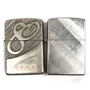 ジッポ オイルライター 80周年記念モデル 他 斜柄 シルバーカラー 喫煙具 オイルライター 2点 セット ZIPPO QG012-28