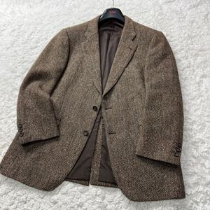 【極美品】HARRIS TWEED ハリスツイード テーラードジャケット アンコン【英国生地】ミックス 最高級 カジュアル(L)