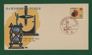 ☆コレクターの出品 ＦＤＣ『1961年 日本標準時制定７５年記念』　Y-15