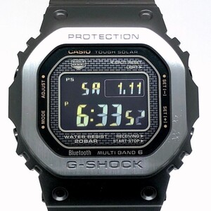 極美品 箱付 G-SHOCK GMW-B5000MB-1 フルメタル マルチフィニッシュドブラック 電波ソーラー Bluetooth搭載 LEDライト 【ITPDQK1QM4HK】