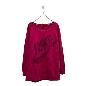 NIKE プリント スウェット トレーナー ナイキ M ピンク ラグラン 古着卸 アメリカ仕入 a607-5116