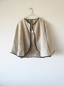 未使用 R&D.M.Co- / オールドマンズテーラー 6241 DENSELY LINEN TRIMMING JACKET S BEIGE(ECRU) / デンズリーリネン ジャケット