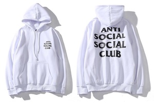 メンズ レディース ASSC フーディーパーカー プルオーバー ホワイト M カジュアルストリート 人気 y2k スウェット アウター インポート