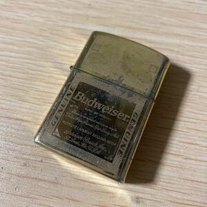 ZIPPO Zippo ジッポー オイルライター budweiser バドワイザー 喫煙具 喫煙グッズ ゴールドカラー 中古品