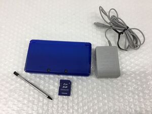 KG135-60【通電動作確認済み】Nintendo 3DS ニンテンドー3DS/CTR-001 本体 ブルー/充電器 SDカード2GB付きt