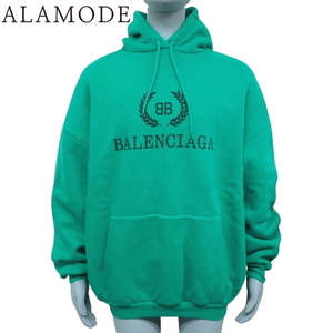 BALENCIAGA(バレンシアガ) BBロゴ プルオーバー パーカー トップス アパレル 衣類 フーディ XS グリーン緑 40802121959【アラモード】