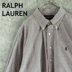 RALPH LAURENチェック柄 BLAKE長袖　薄手ネルシャツ　MメンズI1