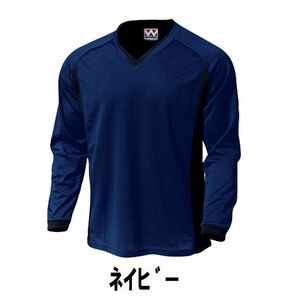 新品 サッカー 長袖 シャツ 紺 ネイビー XXLサイズ 子供 大人 男性 女性 wundou ウンドウ 1930 送料無料