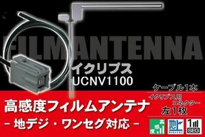 フィルムアンテナ & ケーブル コード 1本 セット イクリプス ECLIPSE 用 UCNV1100 用コネクター 地デジ ワンセグ フルセグ 高感度 ナビ