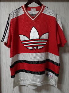 ■1123■アディダス ADIDAS メッシュ トップス デサント製 F ヴィンテージ VINTAGE ビンテージ ●