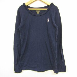 ポロ・ラルフローレン 長袖Tシャツ ポニーロゴ キッズ 女の子用 M 140/76サイズ ネイビー POLO RALPH LAUREN