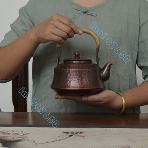 銅製瓶 やかんを沸かす お茶の道具 ティーポット 提梁銅瓶 手作り コーティングなし 1.2L