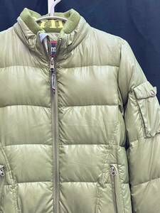 Marmot DOWN JACKET マーモット フェザー混 ダウンジャケット コート サイズL 緑 グリーン カーキ 袖ポケット付 MJJ-7163W