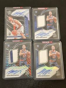 【4枚セット】 2019-20 Panini Spectra Ignas Brazdeikis イグナス・ブラズデイキス 直書きサイン on card auto RC ルーキー