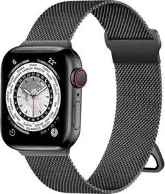 Apple Watch バンド ステンレス 磁石 ブラック　マグネット式