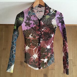 即決 美品 JEAN PAUL GAULTIER　FAMME　ジャンポール・ゴルチエ　パワーネット　シャツ40 TM