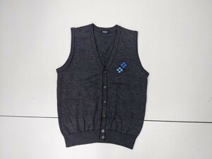 17．状態良好 日本製 マンシングウェア Munsingwear ウール ニットベスト ゴルフベスト ブルゾン メンズＭ x408