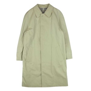 Aquascutum アクアスキュータム 英国製 裏地チェック ステンカラー コート コットン ベージュ系 【美品】【中古】