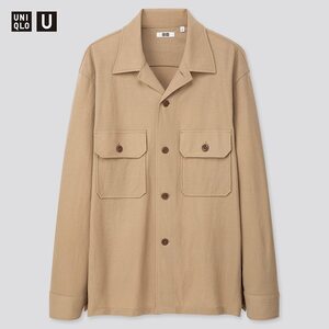 【新品・L・ベージュ】ユニクロ×ルメール ■LEMAIRE■ユニクロユー UNIQLO U MEN ミリタリージャージーシャツ（長袖）1枚でも羽織でも◎