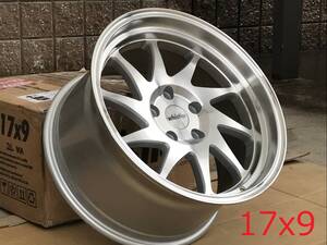 新品！Whistler KR7 17x9+25 5穴 PCD114.3 CB73.1 Machined Silver USDM 深リム Hellaflush