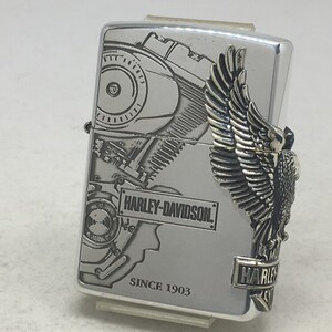 イーグルの大型メタル かっこいいシルバー ハーレーダビッドソン ZIPPO 永久保証付き サイドメタル 両翼 お洒落 プレゼント ギフト