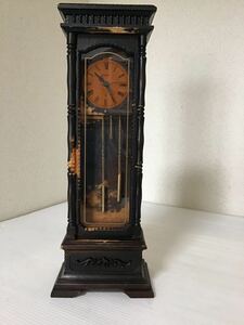 ★アンティーク★ WOODREX／ウッドレックス　置時計　クロック　木製　高38.5cm横14cm 洋風　レトロ　卓上時計