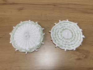 ハンドメイド　☆涼色コースター(2)　☆2枚セット・織物