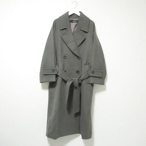 美品 20AW JOURNAL STANDARD ジャーナルスタンダード Reverse Ayakalze big coat ダブルブレスト ベルテッドコート S カーキ ◆