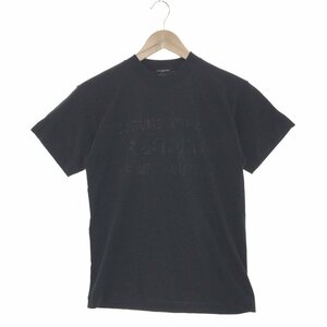 ●超美品 コスチュームナショナルオム CoSTUME NATIONAL HOMME 英字プリント 半袖Tシャツ メンズS ブラック 40XM395 1AA/91918