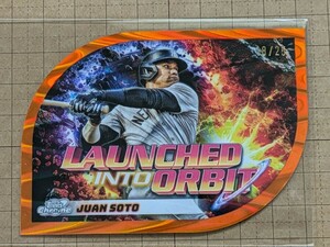 フアン・ソト【 2024 TOPPS COSMIC CHROME BASEBALL 】JUAN SOTO LIO-22 LAUNCHED INTO ORBITオレンジ銀河リフラクター #/25