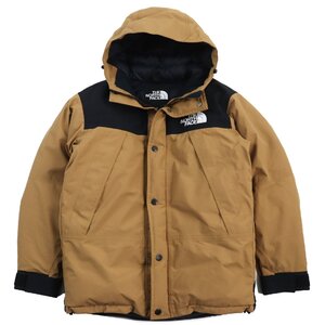 美品●THE NORTH FACE ザ・ノースフェイス NP91930 Mountain Down Jacket ゴアテックス フーデッドダウンジャケット 茶 黒 S 正規品