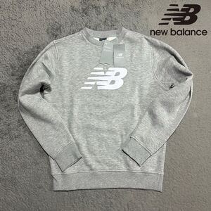 Mサイズ 新品 ニューバランス 裏起毛 トレーナー ゴルフ New Balance スウェット クルー クルーネック 長袖 秋冬 グレー 白 ロゴ 大谷翔平