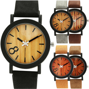 【 送料当社負担 】ウッド腕時計 アナログ クォーツ時計 ユニセックス腕時計 　メンズ　レディース　 Treble-w-1　ブラック