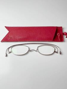 極美品 +3.50 PAPER GLASSES PG-001 ペーパーグラス オーバル型 ピンク 老眼鏡 良品