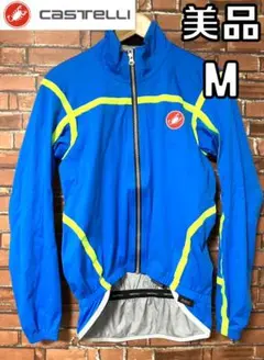 美品 カステリ CASTELLI メンズ 長袖 サイクルジャージ Mサイズ 青系