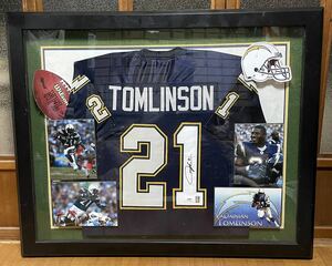 【コレクター必見】☆ラダニアン・トムリンソン☆NFL史に残る名RB☆直筆サイン入り☆額装☆中古品☆