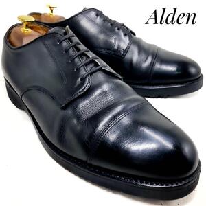 ☆即決・送料無料☆ALDEN オールデン カーフスキン ストレートチップ 黒 ブラック 29.5cm 革靴 ビジネスシューズ フォーマル 本革 メンズ