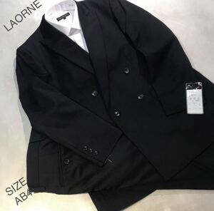 ★紳士服工房★【大創業祭】★新品★未使用LAORNE/4ッ釦1ッ掛け礼服ダブル スーツ/サイズAB4/冠婚・葬祭・式典/礼装礼服/オールシーズン