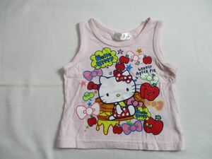 BE816【HELLO KITTY・ハローキティー】プリント　タンクトップ　女児　淡赤　80