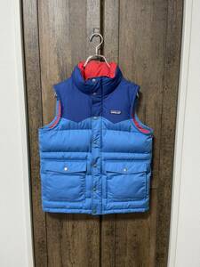 即完売カラー 即決 美品 希少カラー Patagonia パタゴニア メンズ スリングショット ダウンベスト 青 赤 XSサイズ バリブルー ブルーリボン