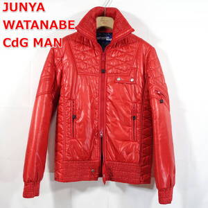 【良品】ジュンヤワタナベマン　ライダース型　中綿ジャケット　JUNYA WATANABE COMME des GARCONS MAN　サイズＭ　赤