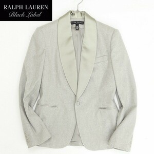 ◆RALPH LAUREN BLACK LABEL ラルフローレン ブラックレーベル シルク使い ショールカラー ウール 1釦 ジャケット グレー 6